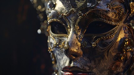 Theatrical mask, demonstrating its elaborate design and craftsmanship