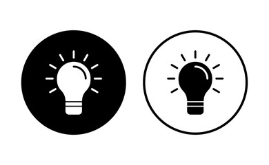 Lamp icon set. Light bulb icon vector. idea symbol.