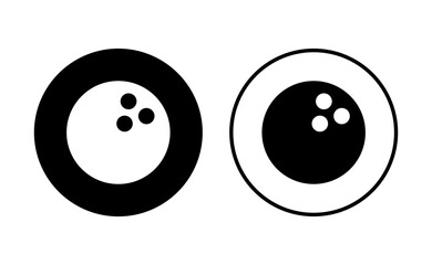 Bowling icon set. bowling ball and pin icon. bowling pins