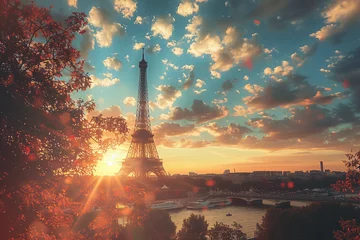 Gordijnen Eiffel Tower Paris  © rouda100