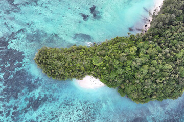 Beach on Mioskon, an island paradise in Raja Ampat, West Papua, Indonesia