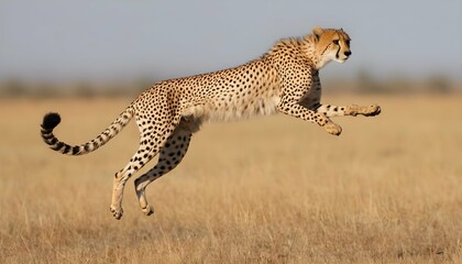 A Cheetah With Its Hind Legs Coiled Preparing To Upscaled 2 - obrazy, fototapety, plakaty