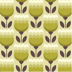 Geometrical Retro Florals Background Wallpaper