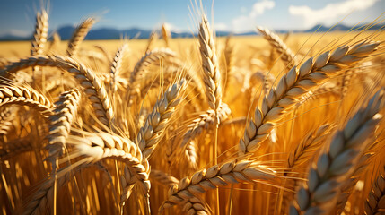 Organic golden ripe wheat