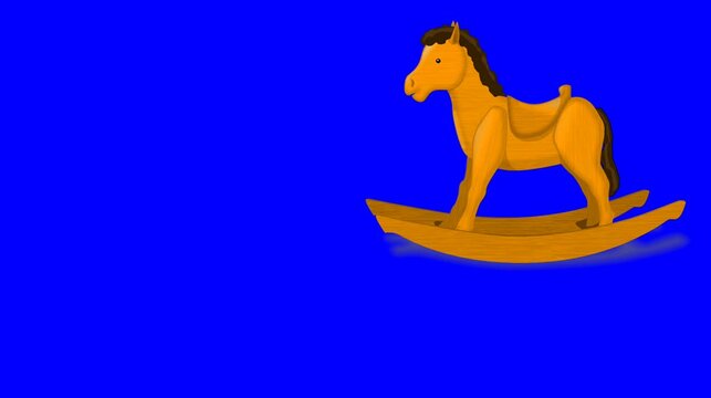 Rocking Horse animation blue screen video