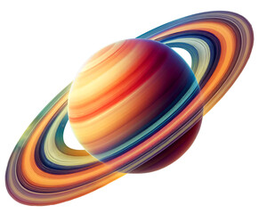 Saturn isolated on a transparent background.