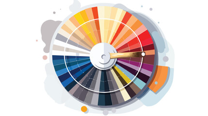 Illustration of color palette. Repair working tool.