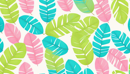 illustration pastel leaves random patterns on white background