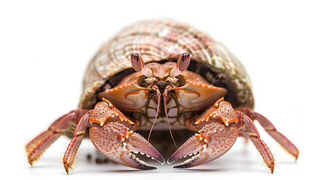 hermit crab Coenobita perlatus in front of a white background