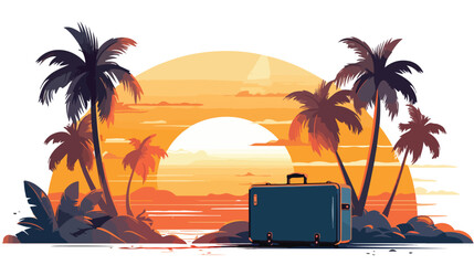 Illustration of palm. Vacation or journey item. 