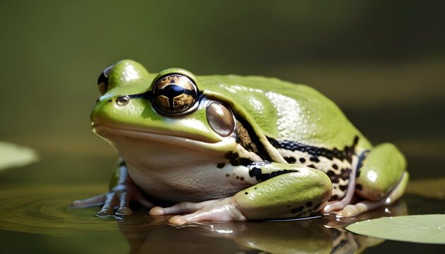 A Frog With Its Eyes Closed Enjoying A Moment Of Upscaled 3