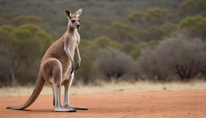A Kangaroo With Its Tail Acting As A Counterbalanc Upscaled 2 - Powered by Adobe