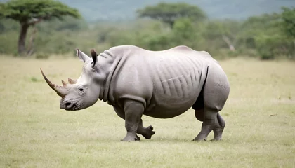 Foto op Plexiglas A Rhinoceros In A Safari Escape Upscaled 10 © Hadia