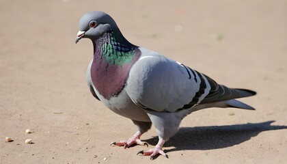 A Pigeon With Its Beak Pointed Downward Pecking A Upscaled 3