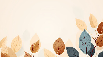 Abstract background autumn series frame with seasonal leaves