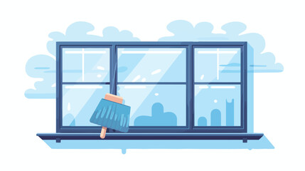 Illustration of window scraper. Housekeeping cleaning