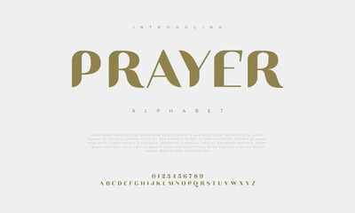 Prayer premium luxury arabic alphabet letters and numbers. Elegant islamic  typography ramadan wedding serif font decorative vintage. Creative vector illustration