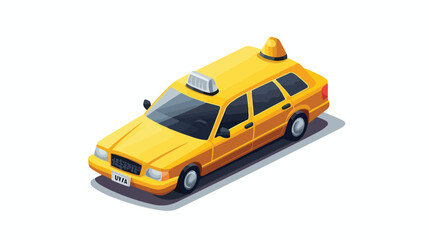 Isometric taxi isolated icon flat vector illustration