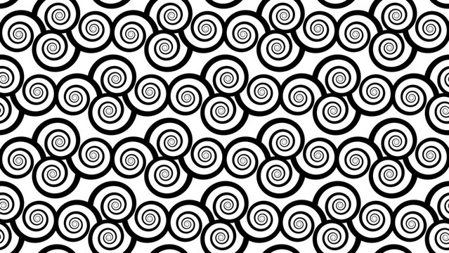 Seamless Pattern with Smoothly Arranged Magical Euler Spirals for a Mesmerizing Effect with a Japanese-Inspired Vintage Touch