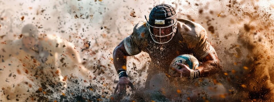 The game of rugby: test of endurance and strength, showcasing athleticism and teamwork, an exhilarating sport that embodies resilience and determination on the field