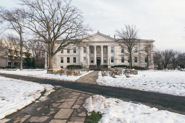 Naklejka premium American University, after snow, Winter, DC 