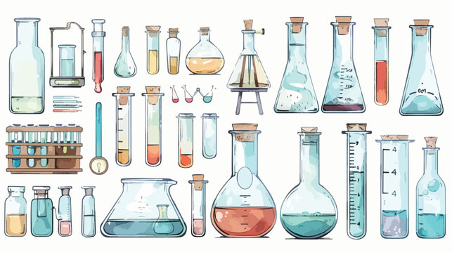 Laboratory equipment. Lab glassware. Chemical reage