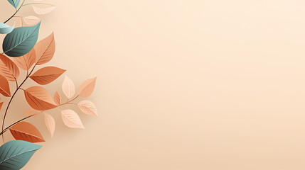 Fototapeta premium Creative autumn background with simple leaves and pastel textures