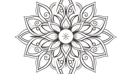 Mandala pattern coloring page art flat vector 