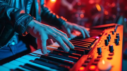  Keyboard player performing music