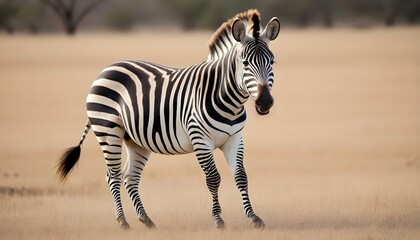 Fototapeta na wymiar A Zebra With Its Mane Standing On End In Excitemen Upscaled 2