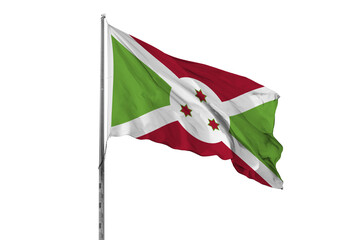 Waving Burundi country flag, isolated