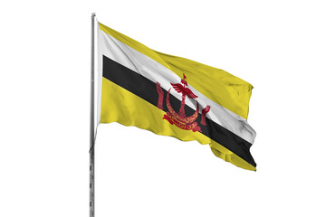 Waving Brunei Darussalam country flag, isolated
