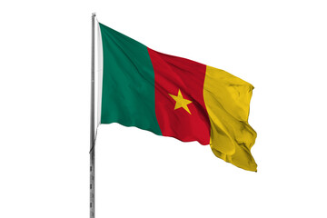 Waving Cameroon country flag, isolated