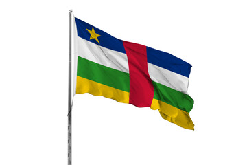 Waving Central African country flag, isolated