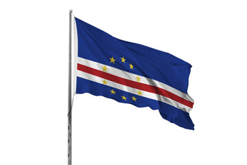 Waving Cape Verde country flag, isolated