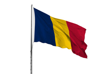 Waving Chad country flag, isolated
