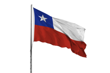 Waving Chili country flag, isolated