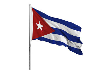 Waving Cuba country flag, isolated