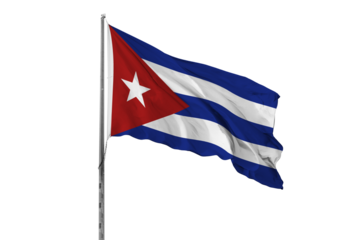 Waving Cuba country flag, isolated