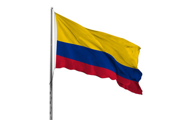 Waving Colombia country flag, isolated