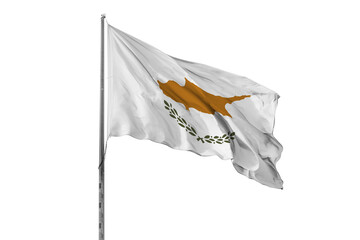 Waving Cyprus country flag, isolated