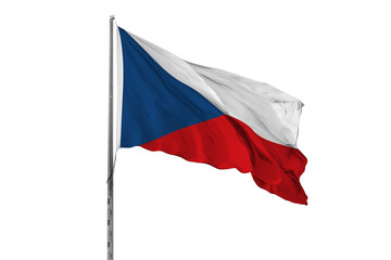 Waving Czech Republic country flag isolated