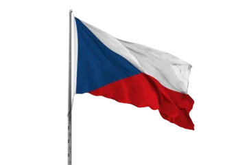 Fotobehang Tsjechië Waving Czech Republic country flag isolated  © erenalkis