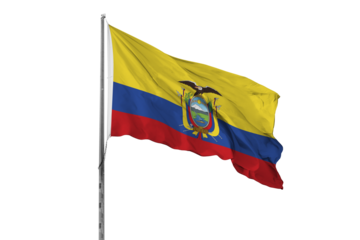 Waving Ecuador country flag, isolated