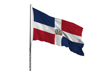 Waving Dominican country flag, isolated