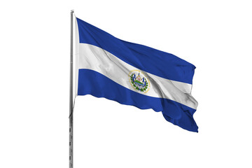 Waving El Salvador country flag, isolated