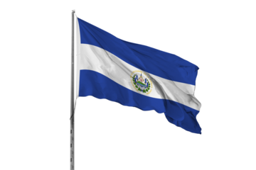 Waving El Salvador country flag, isolated