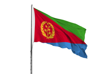 Waving Eritrea country flag, isolated