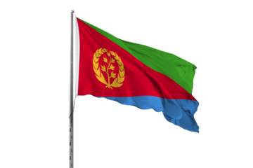 Waving Eritrea country flag, isolated
