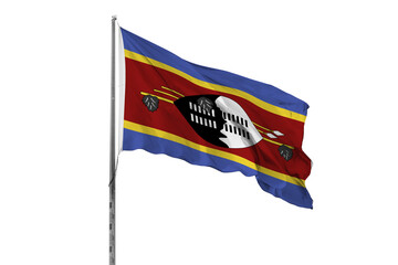 Waving Eswatini country flag isolated